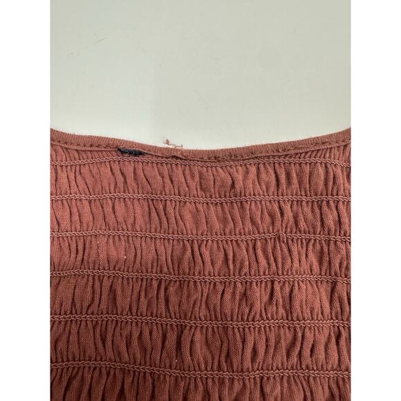 American Eagle Womens Tank Top Size Unknown Orange Racerback Smocked Top - Picture 4 of 13